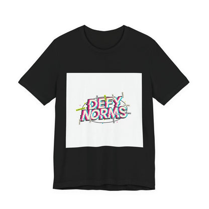 Defy Norms glitch font tee | anti-aesthetic, chaotic design shirt