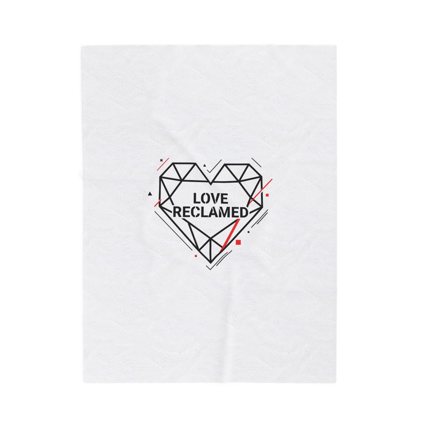 Love Reclaimed Geometric Heart Velveteen Blanket | modern heart, minimalist love icon