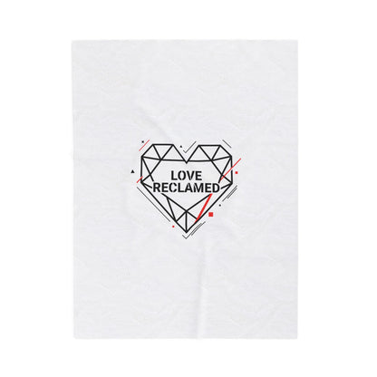 Love Reclaimed Geometric Heart Velveteen Blanket | modern heart, minimalist love icon