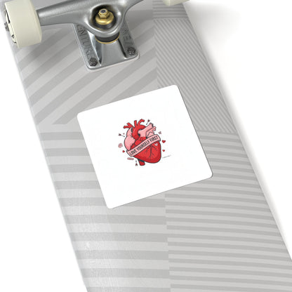 Love Yourself First Heart Sticker | anti‑Valentine, edgy heart design