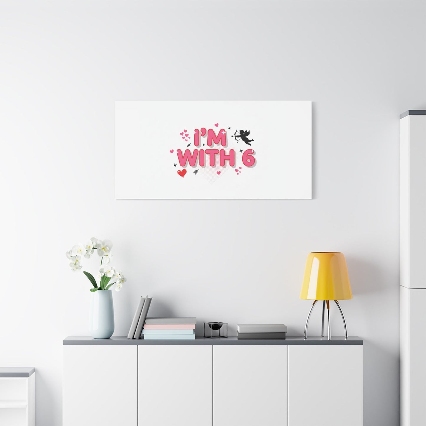 Valentine's 'I with 6 for 7' Meme Matte Canvas Art