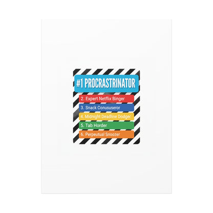 #1 Procrastinator Canvas, Rank-Style List Poster | Top-List Ranking Obsession