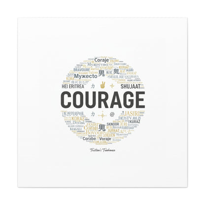 Courage Word Cloud Canvas | Fresh-Start Minimalism art print