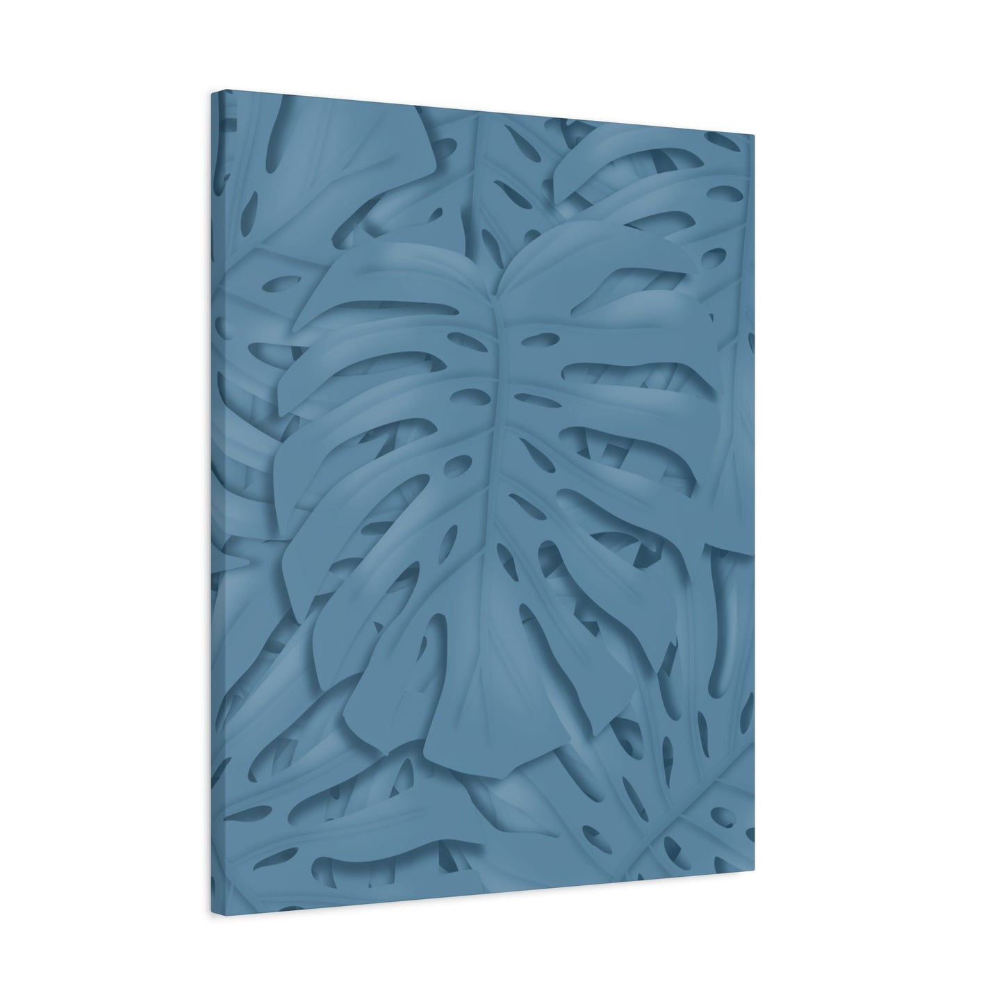 Cerulean Blue Monstera Canvas Print – Botanical Wall Art
