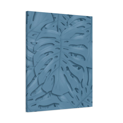 Cerulean Blue Monstera Canvas Print – Botanical Wall Art