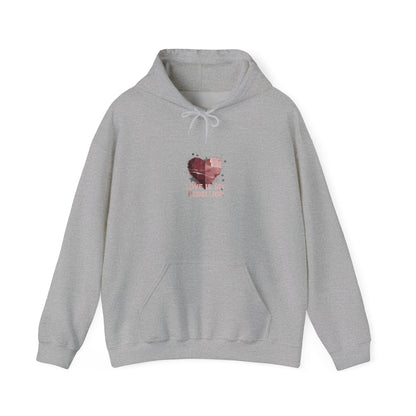Distressed Heart Collage Hoodie | soft grunge, punk heart design