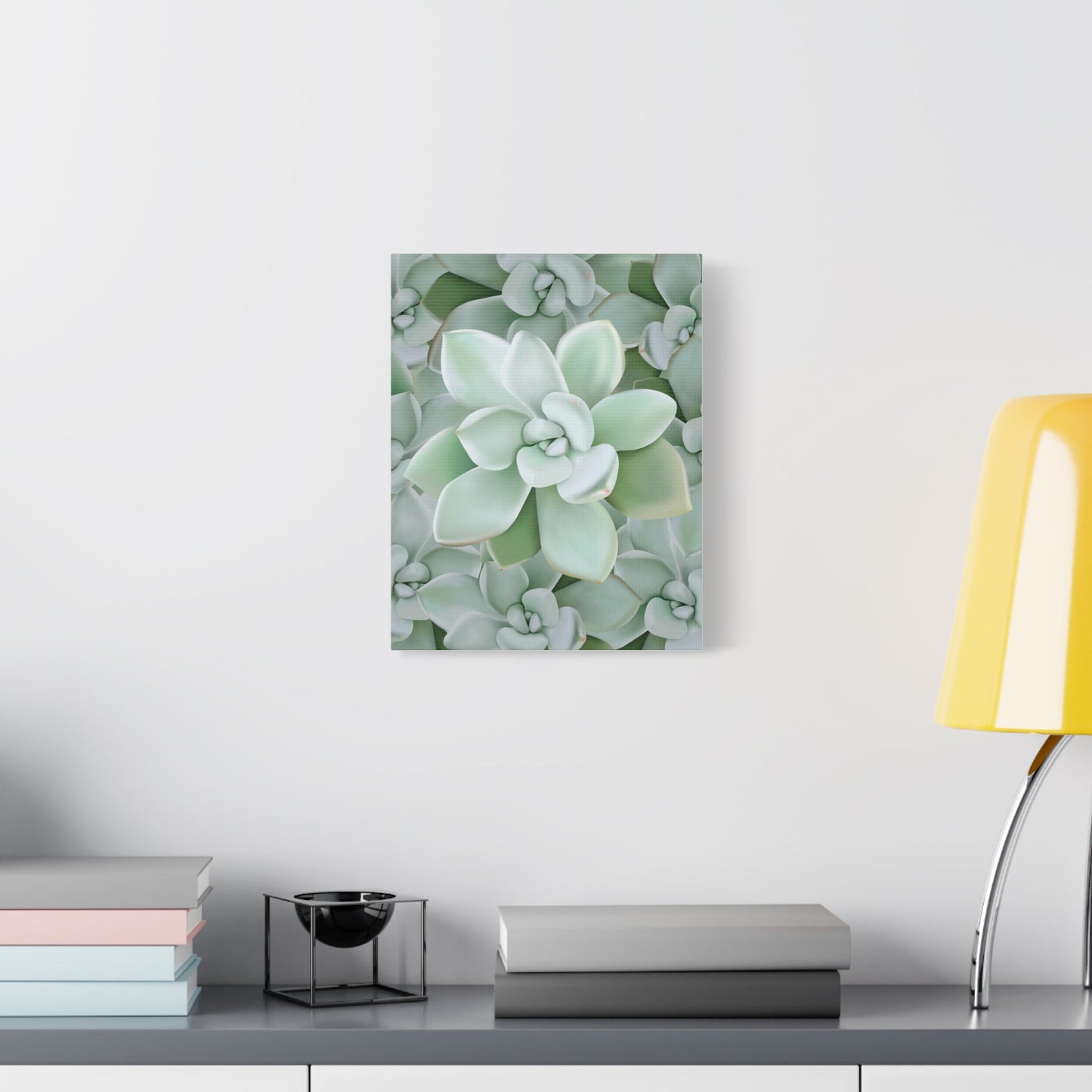 Pachyveria Haagei Succulent Pattern Canvas Print – Botanical Wall Art