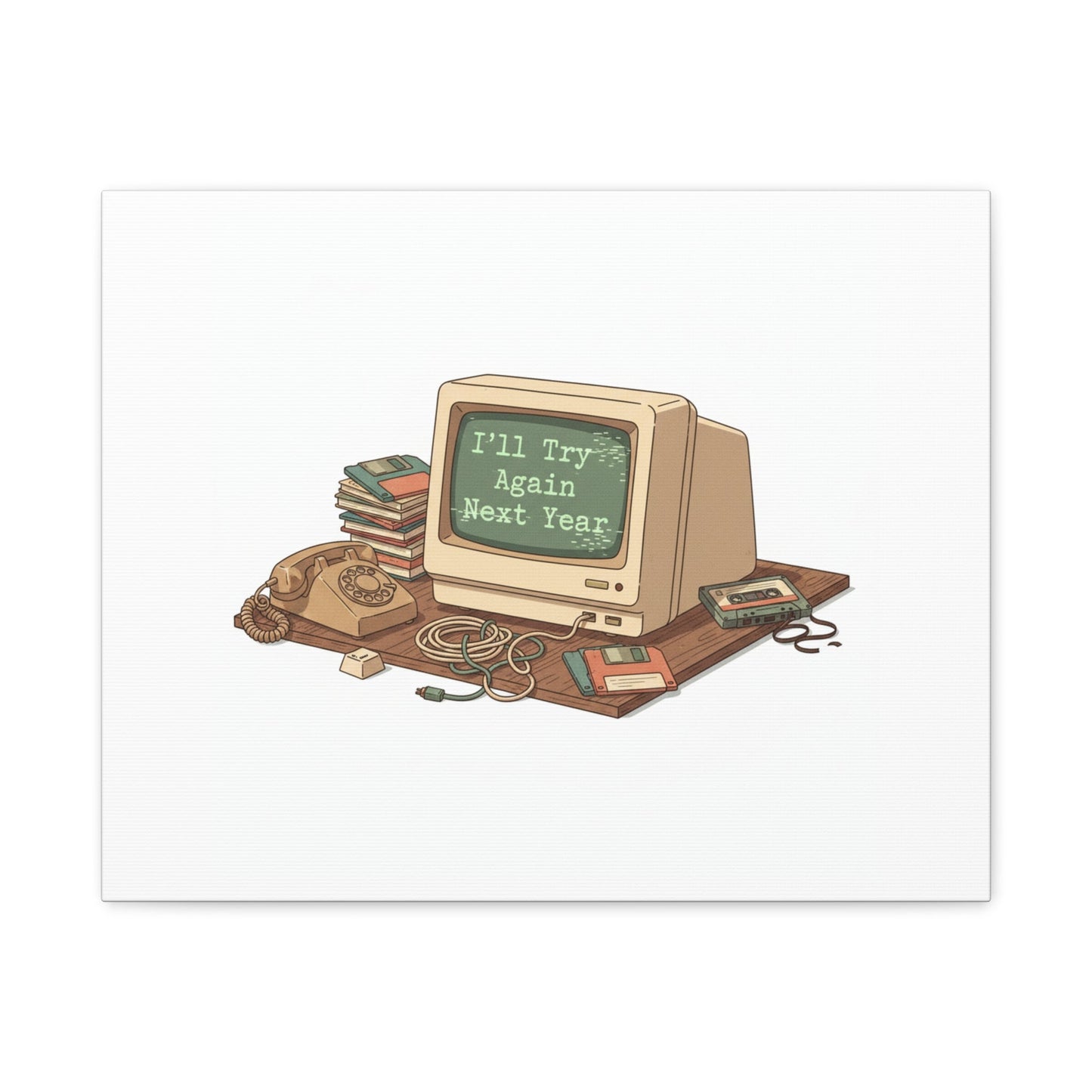I’ll Try Again Next Year Canvas | Resolution Joke, January Burnout Poster