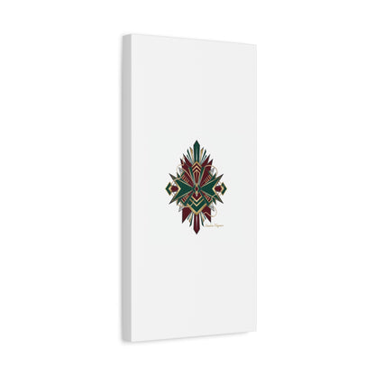 Art Deco geometric brass print Canvas | Neo-Deco chrome & gold fan motif
