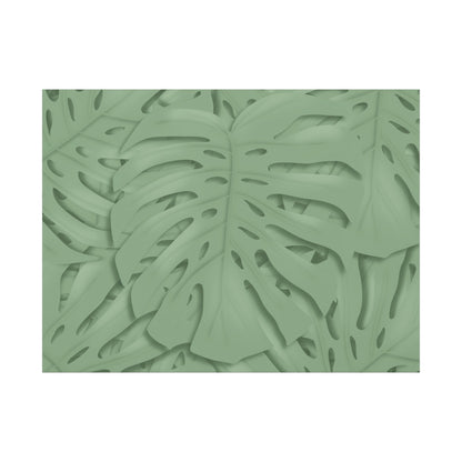 Sage Green Monstera Canvas Print – Botanical Wall Art