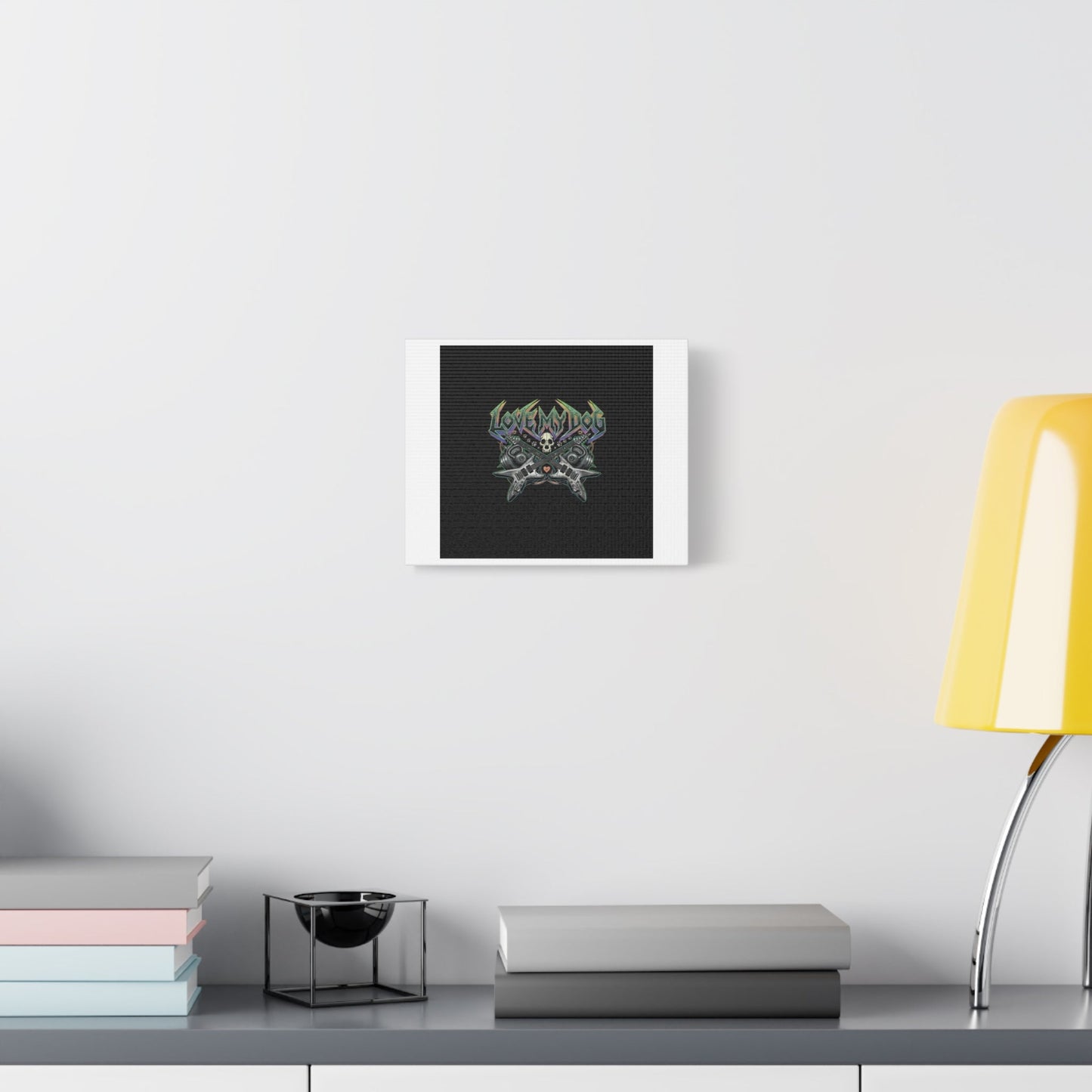 Love My Dog metal font Canvas | gothic wellness quote, edgy self-care merch