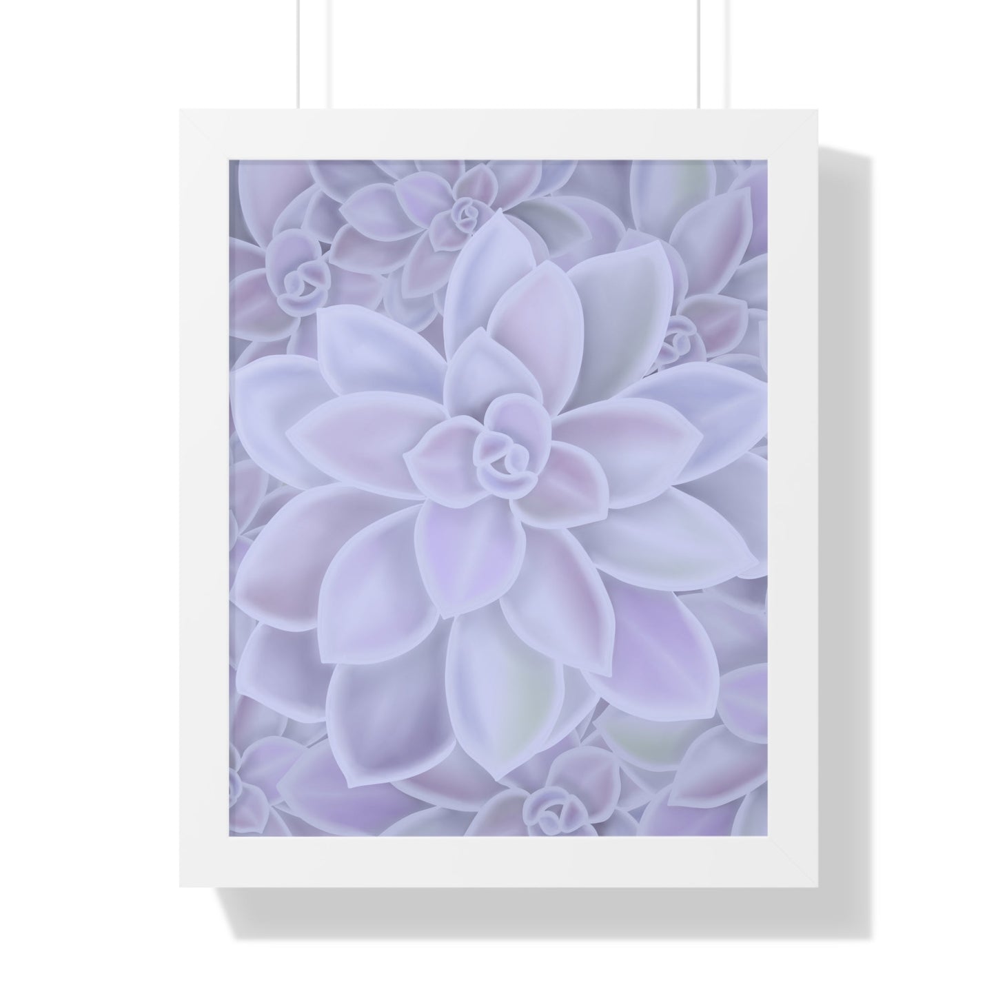 Graptopetalum Murasaki Succulent Pattern Framed Print – Botanical Wall Art