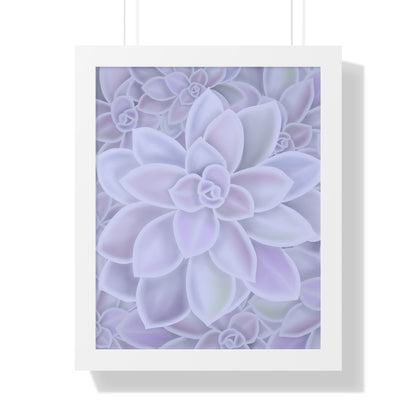 Graptopetalum Murasaki Succulent Pattern Framed Print – Botanical Wall Art