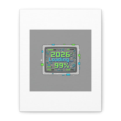 2026 Loading 99% Canvas | NYE countdown, retro system interface