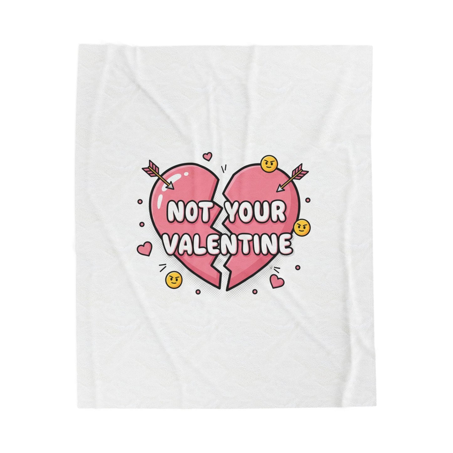 Not Your Valentine Velveteen Blanket | ironic valentines, sarcastic hearts