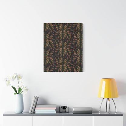 Calathea Pinstripe Pattern Canvas Print – Botanical Wall Art