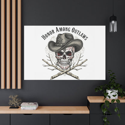 Honor Among Outlaws Canvas | Western Skull Art, Gothic Americana Desert Noir