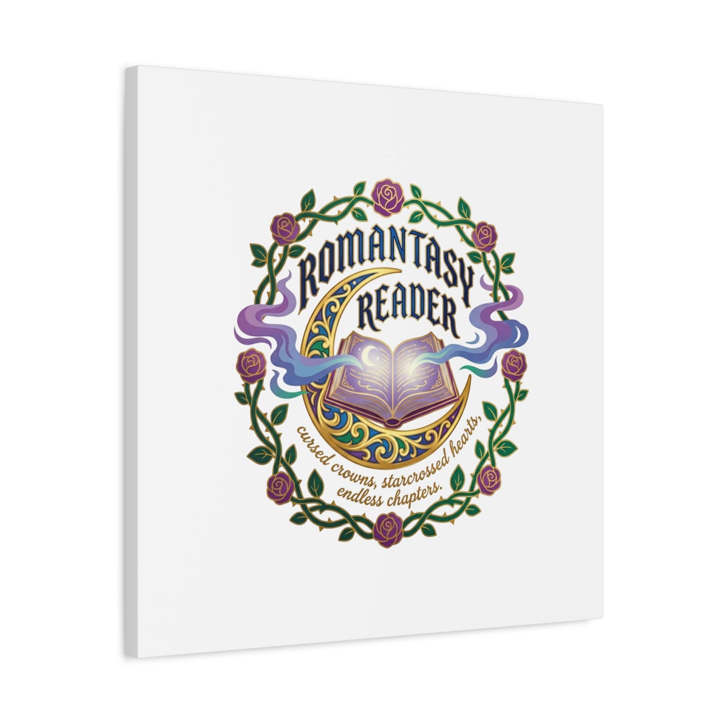 Romantasy Reader Canvas Print | enchanted bookish celestial gothic