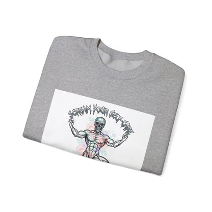 Loud Self-Care Metal Font Crewneck | gothic wellness quote, edgy self-care merch