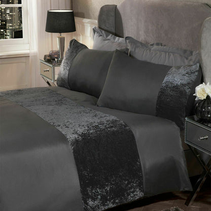 Pressed velvet panel duvet cover