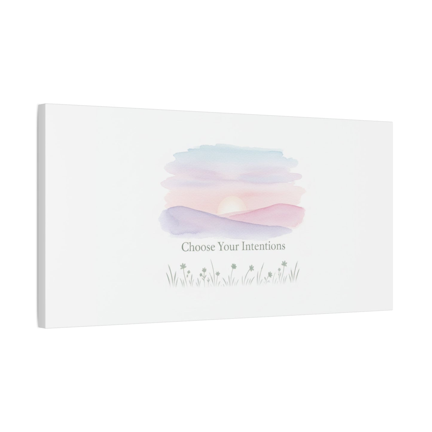 Choose Your Intentions Canvas, soft wellness poster, pastel gradient mindfulness art