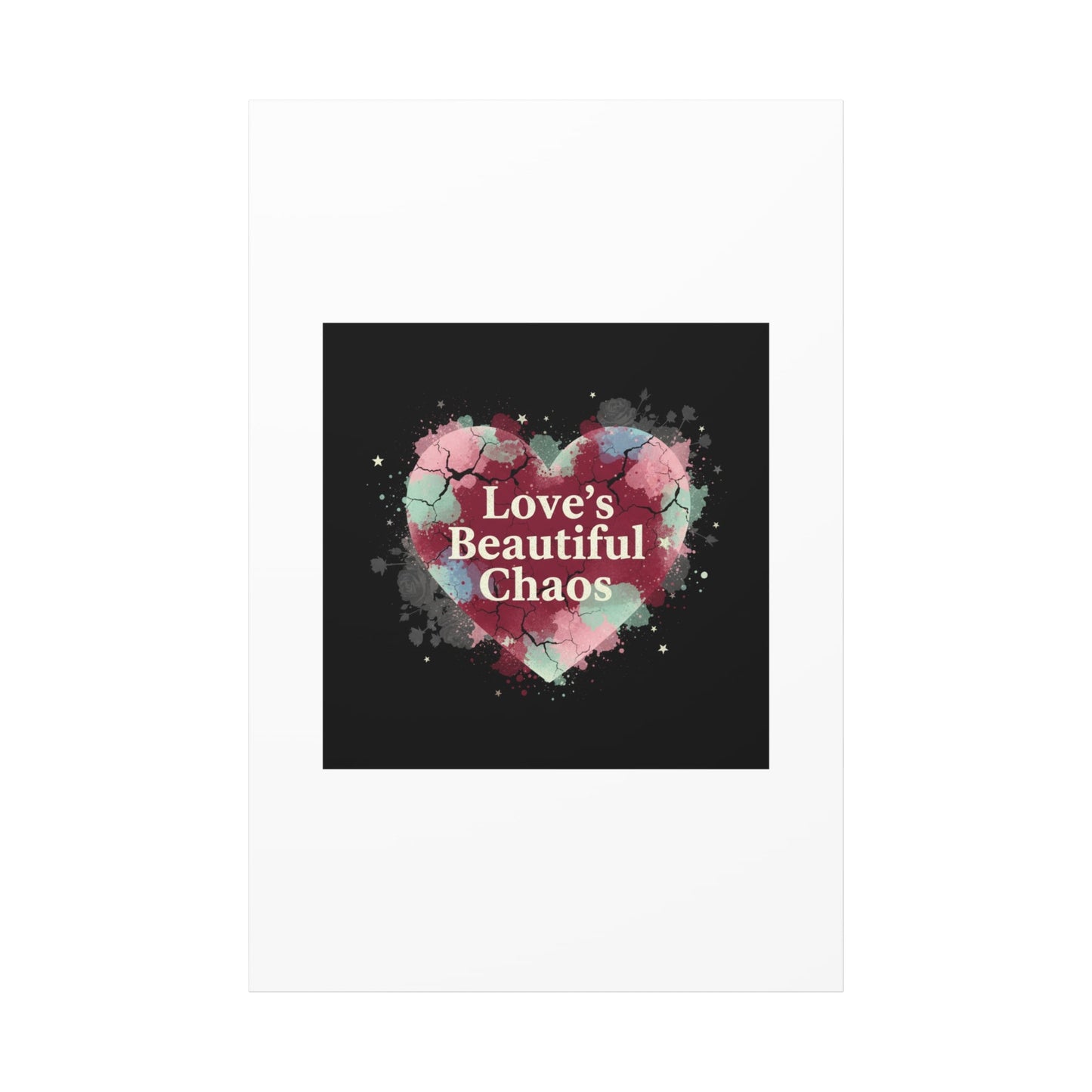 Love's Beautiful Chaos Canvas Print | Soft Grunge Hearts, Distressed Heart Art