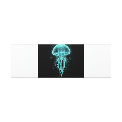 Bioluminescent Jellyfish Art Canvas | Deep Sea Aesthetic, Neon Glow
