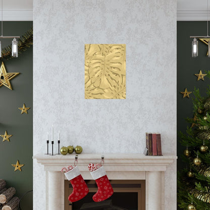 Golden Monstera Botanical Print – Unframed Wall Art