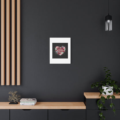 Love's Beautiful Chaos Canvas Print | Soft Grunge Hearts, Distressed Heart Art
