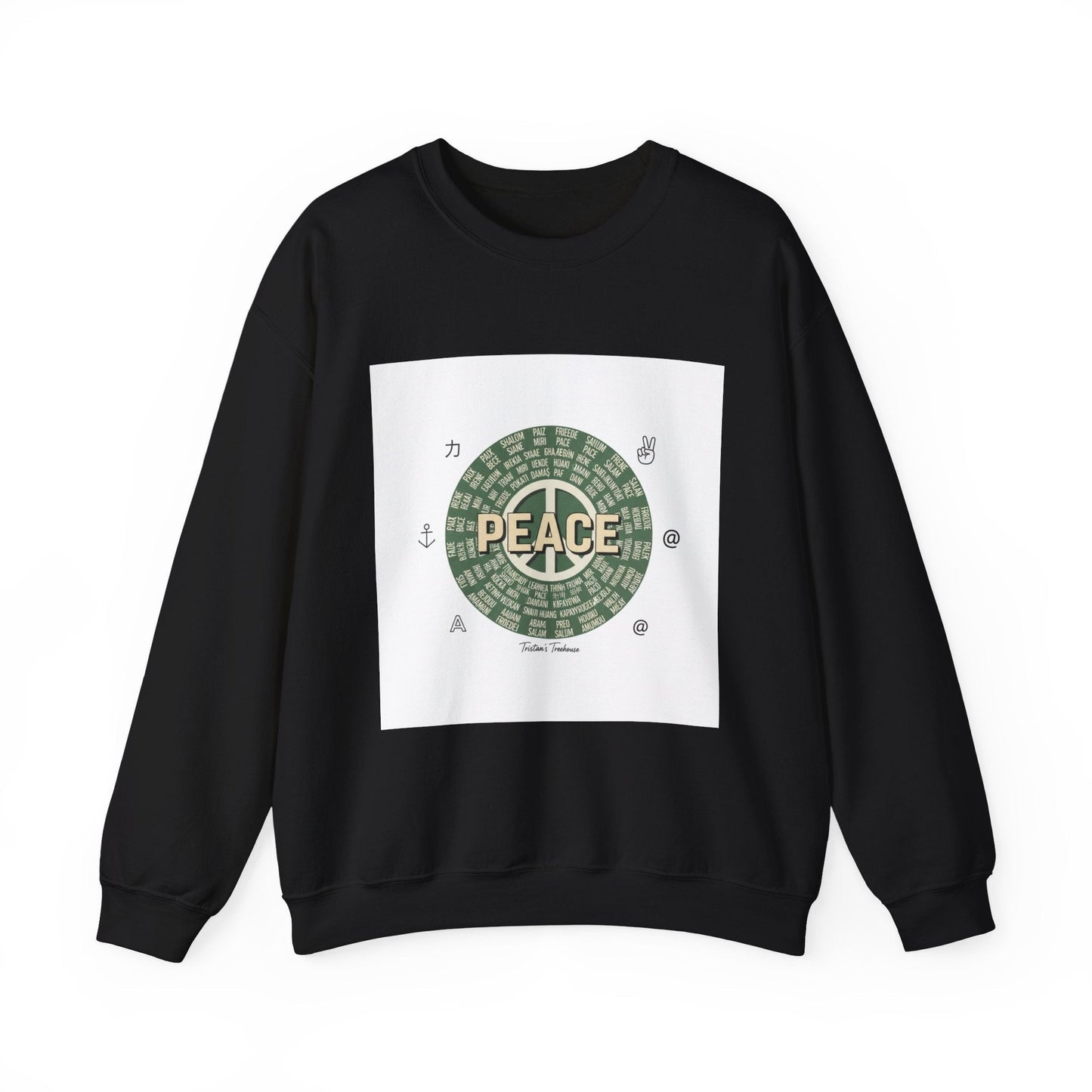 Handwritten Peace Doodle Sweatshirt | sketch aesthetic, hand drawn message