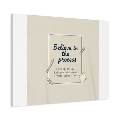 Believe in the Process Canvas | analogue note to self, handwritten reminder décor
