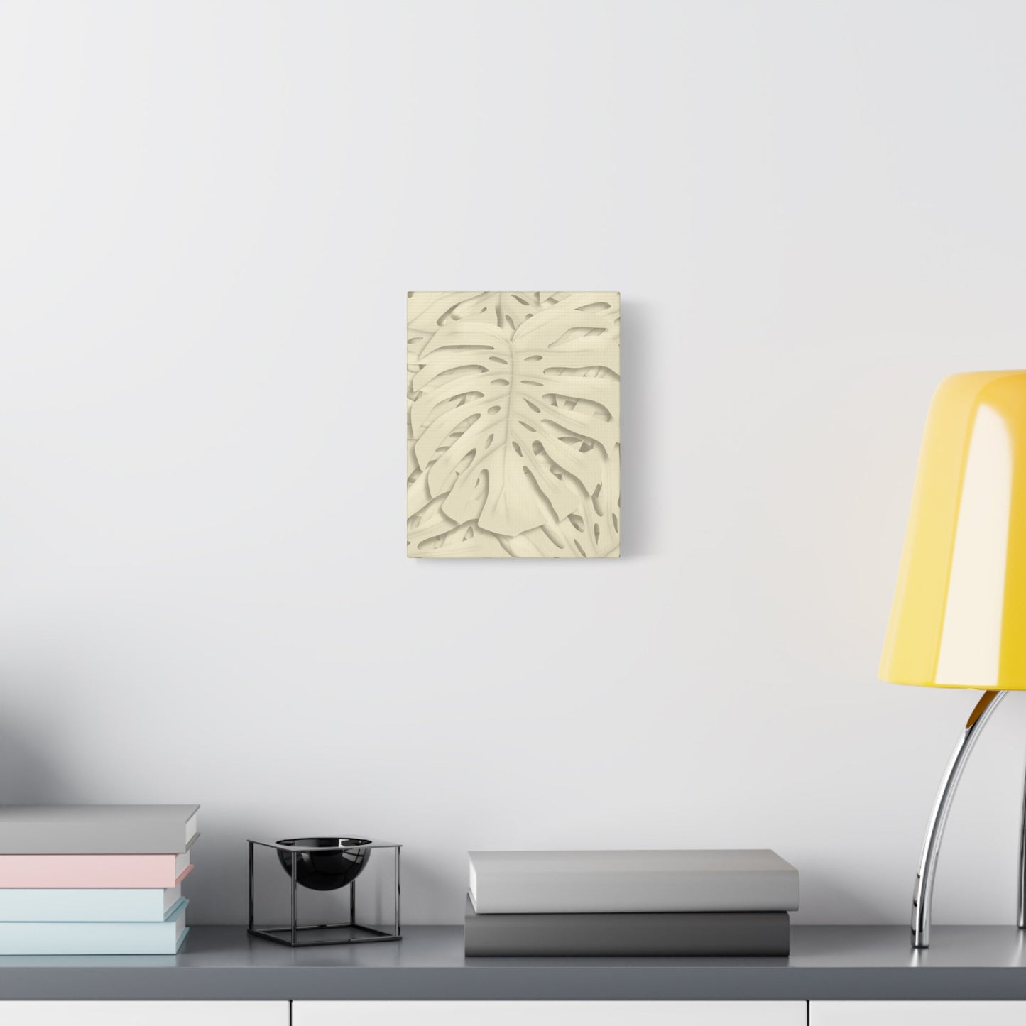 Beige Monstera Canvas Print – Botanical Wall Art