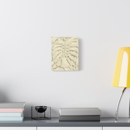 Beige Monstera Canvas Print – Botanical Wall Art