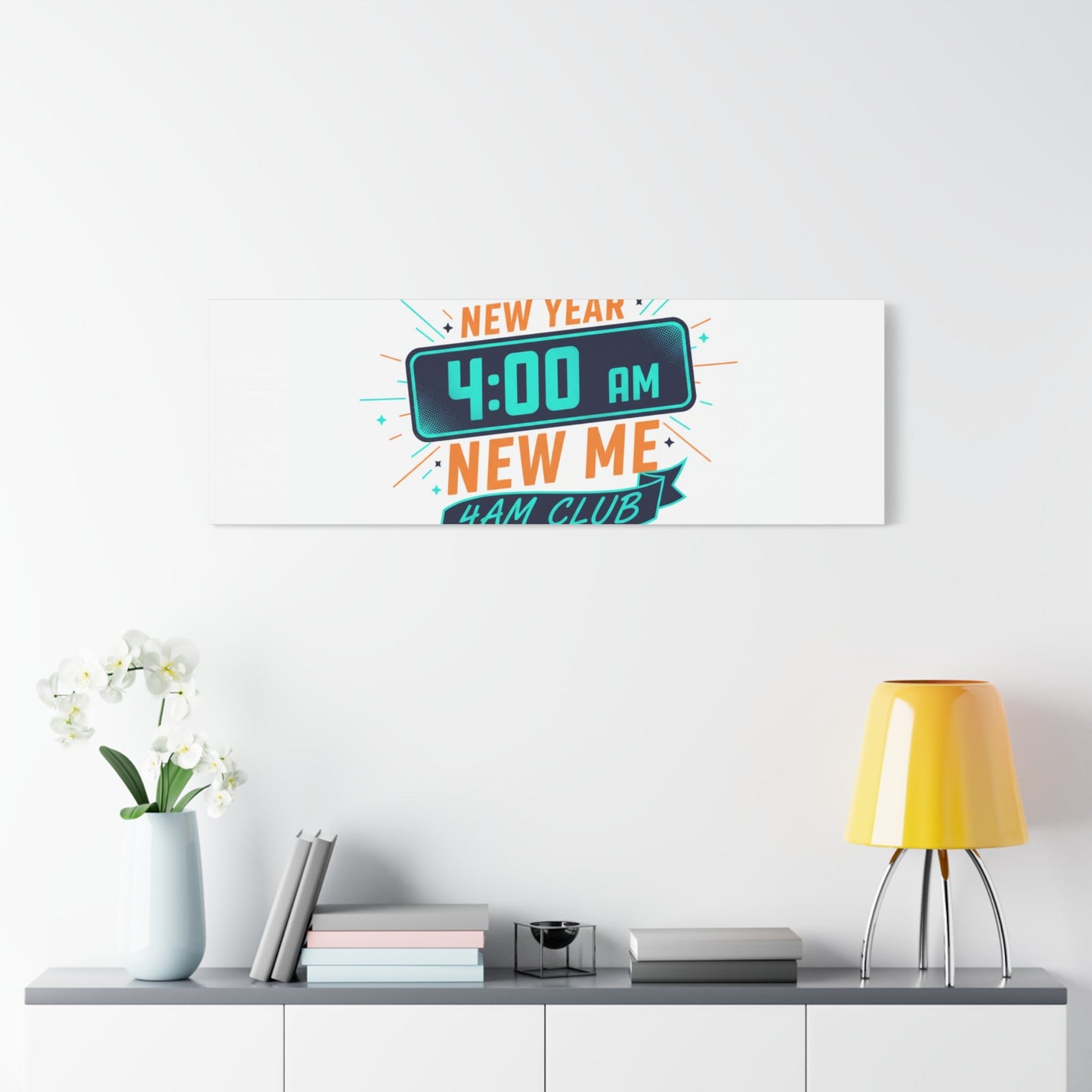 4AM Club New Year Graphic Canvas | Holiday Party Novelty, Festive New Year Decor