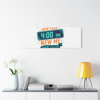 4AM Club New Year Graphic Canvas | Holiday Party Novelty, Festive New Year Decor
