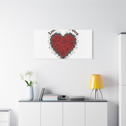 Love Dark and Deep Heart Canvas, Nu Romantic Gothic Romance, 80s Nostalgia