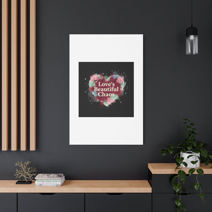 Love's Beautiful Chaos Canvas Print | Soft Grunge Hearts, Distressed Heart Art