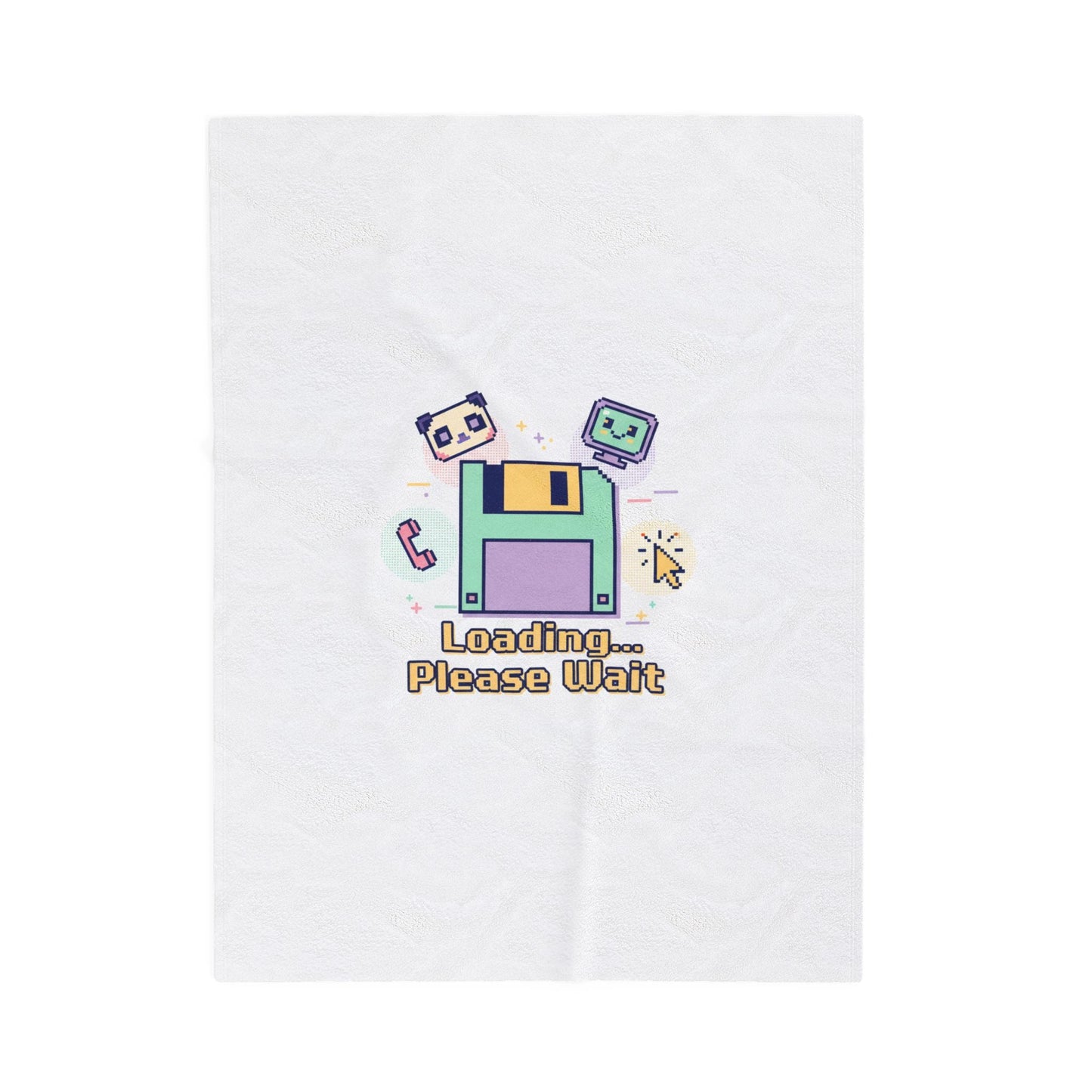 Loading Please Wait pixel art Velveteen Plush Blanket | Old Internet Aesthetic