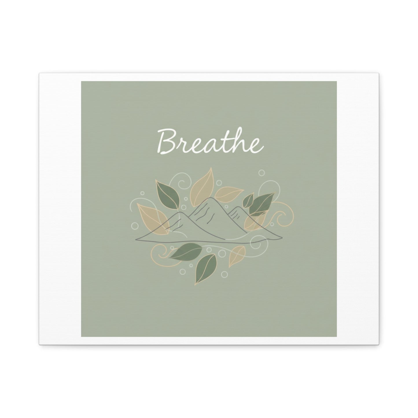 Breathe Mountain Line Canvas | Nature Symbols, Minimal Forest Wall Art