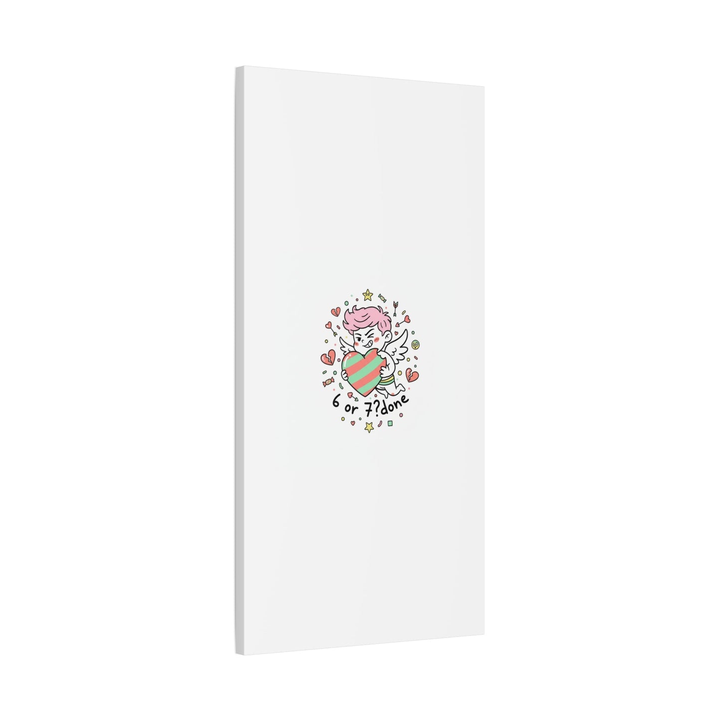 Weird Cupid heart illustration Canvas | Weird Valentine, quirky chaotic love