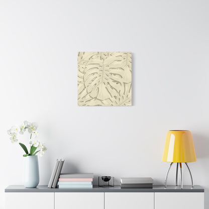 Beige Monstera Canvas Print – Botanical Wall Art