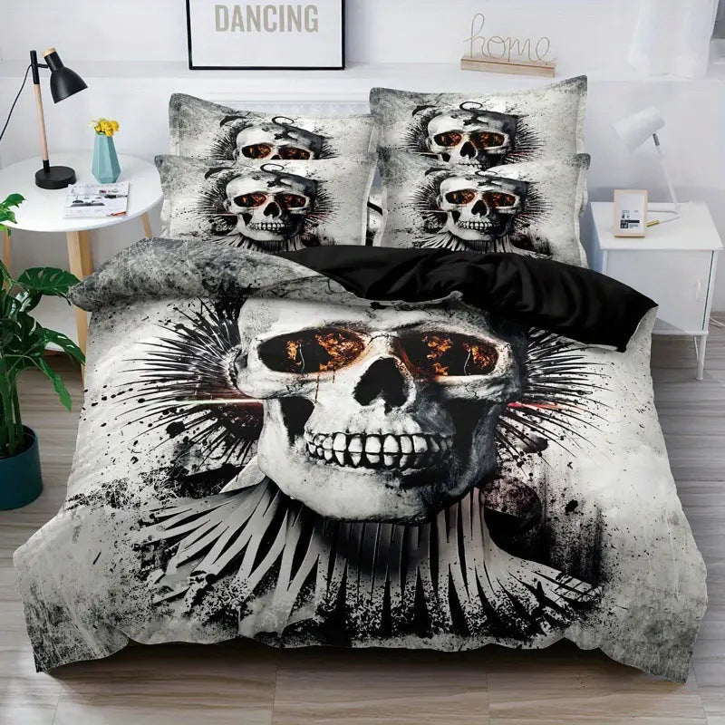 Rose Skull Printed Home Textile Bedding Suit