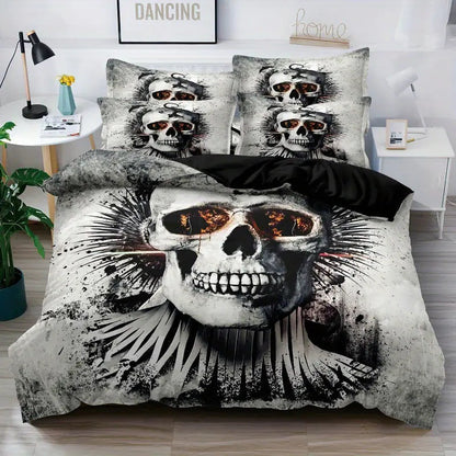Rose Skull Printed Home Textile Bedding Suit