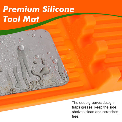 3 In 1 Grill Side Shelf Mat BBQ Grill Mat Tools Silicone Side Shelf Griddle Rest Roasting Pan Kitchen Counter