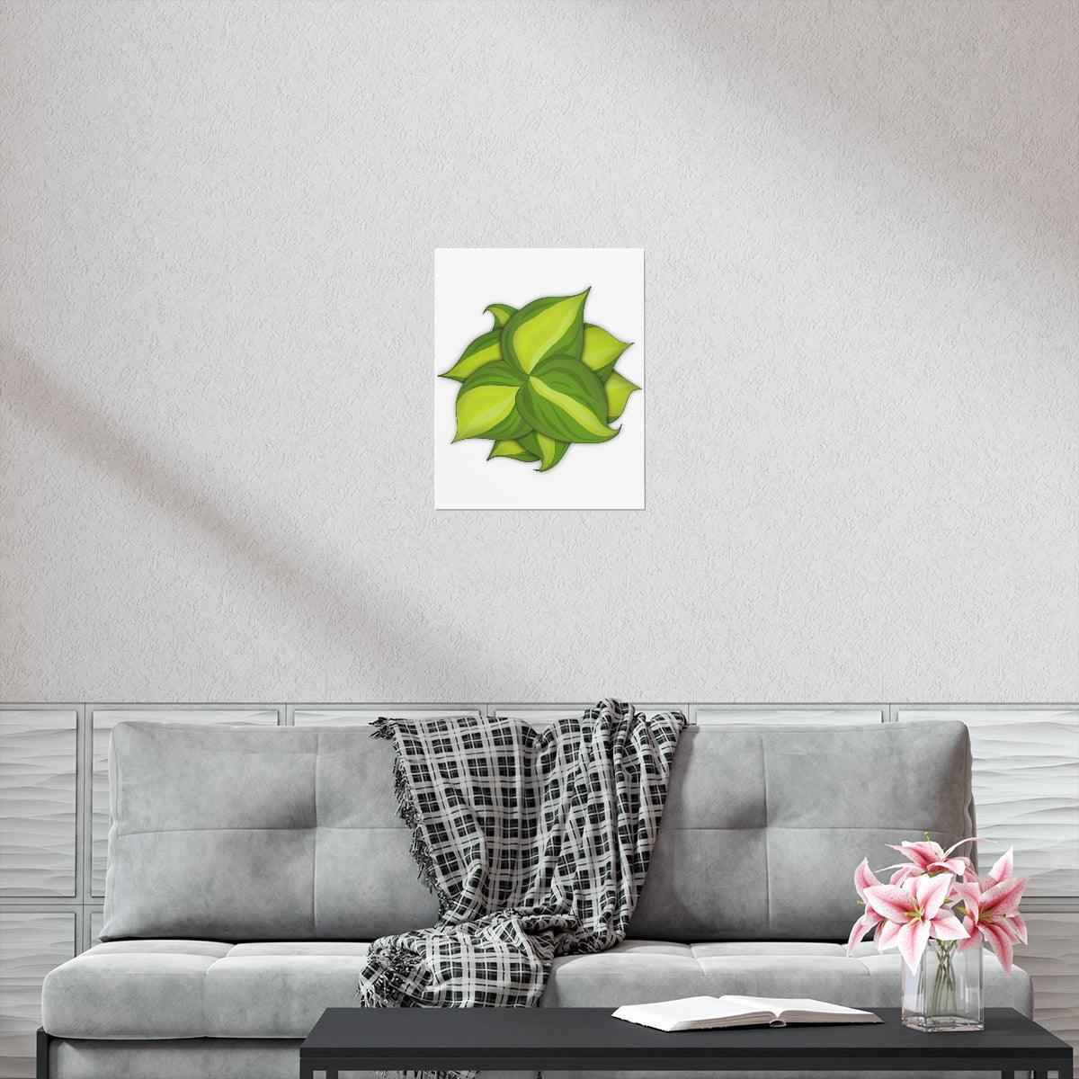 Philodendron Brasil Botanical Print – Unframed Wall Art