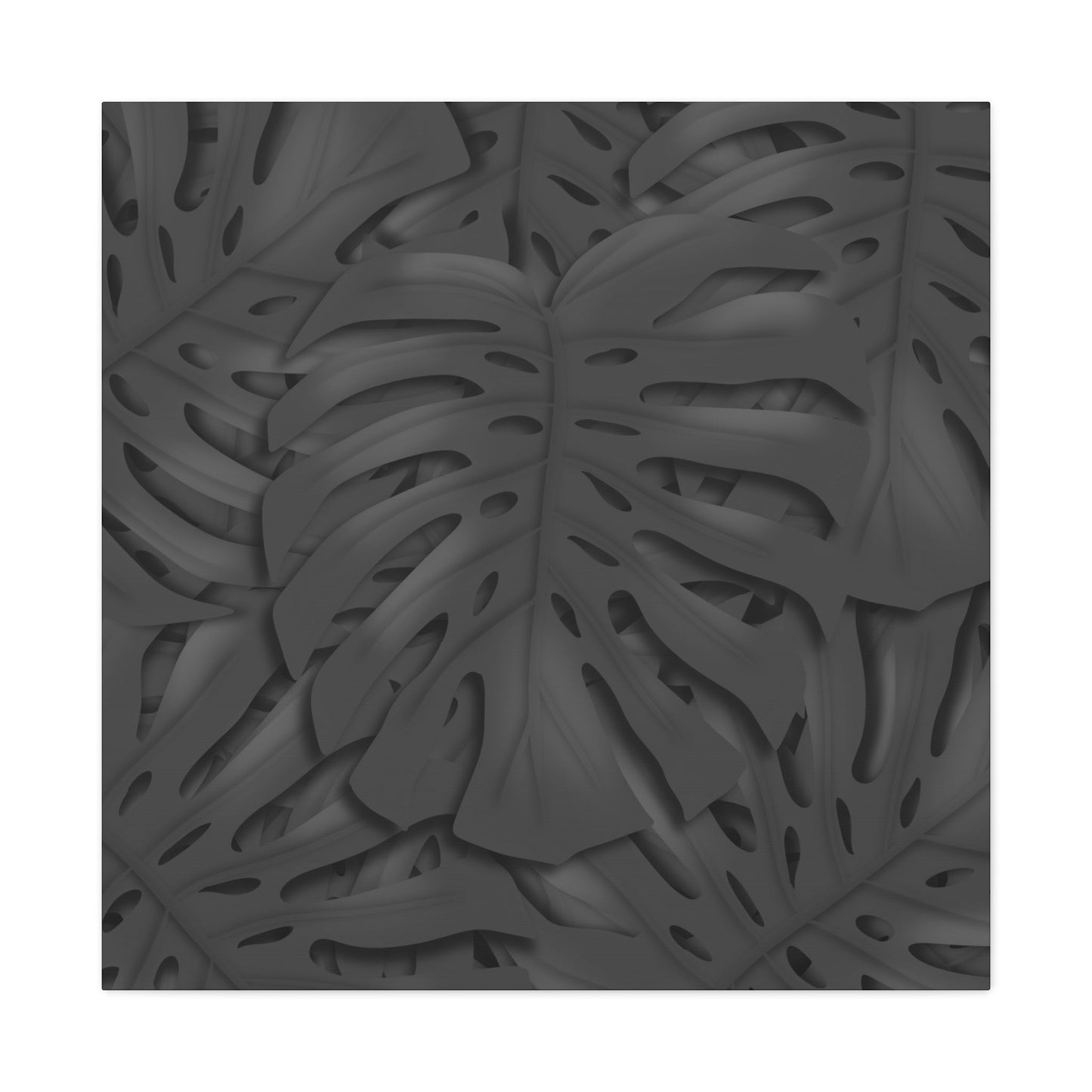 Charcoal Monstera Canvas Print – Botanical Wall Art