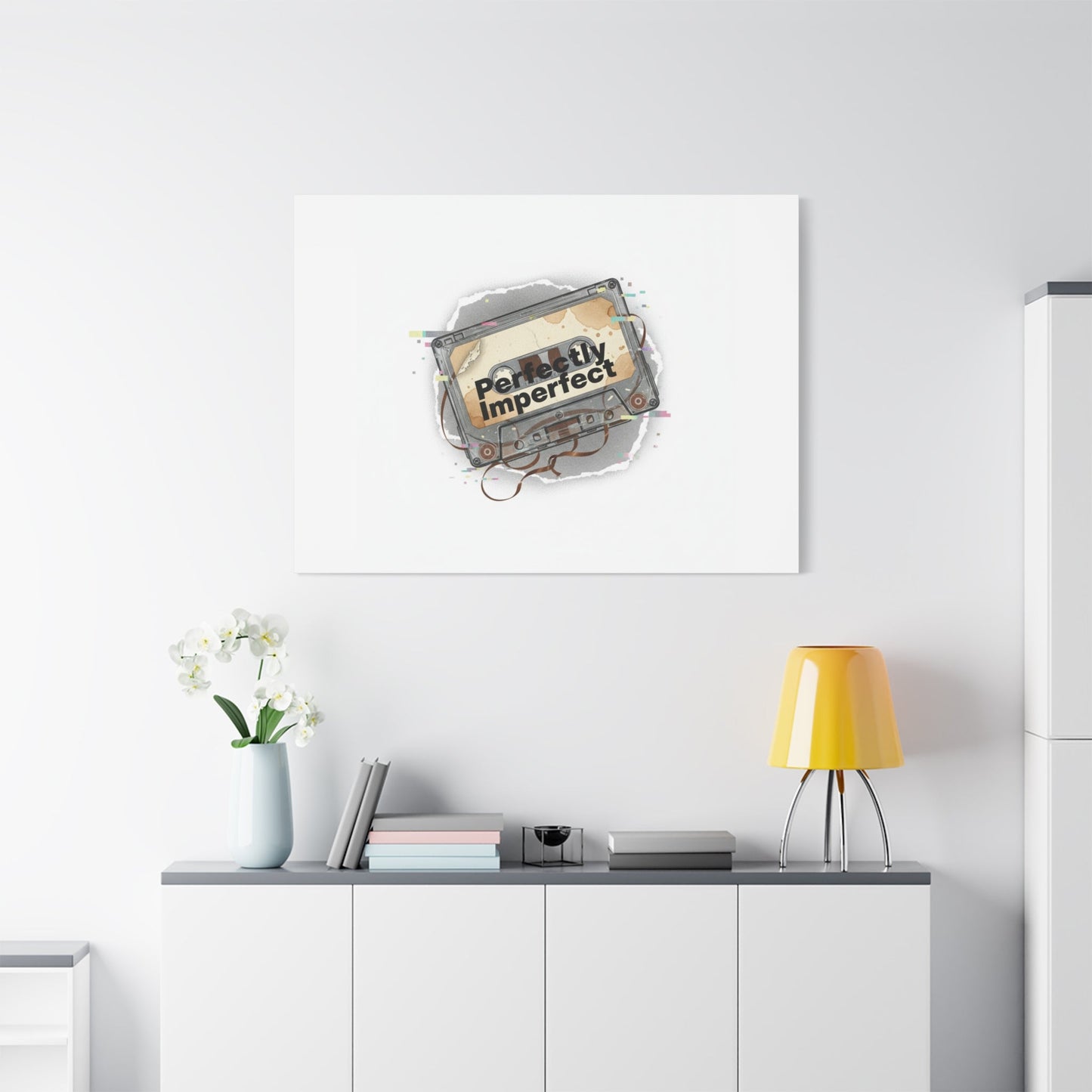 Perfectly Imperfect Cassette, Canvas Print | Analog Error, glitch art static