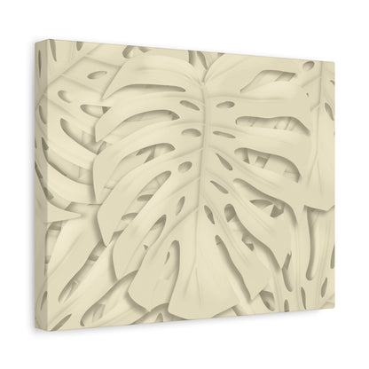 Beige Monstera Canvas Print – Botanical Wall Art