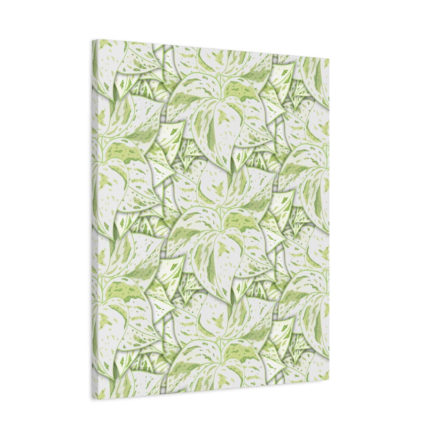 Snow Queen Pothos Pattern Canvas Print – Botanical Wall Art