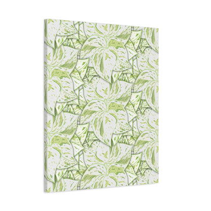 Snow Queen Pothos Pattern Canvas Print – Botanical Wall Art